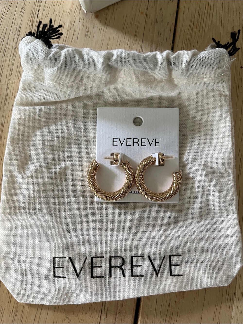 Evereve Gold Rope-Textured Hoop Earrings